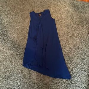 Adriana Papell blue asymmetrical dress, size 4